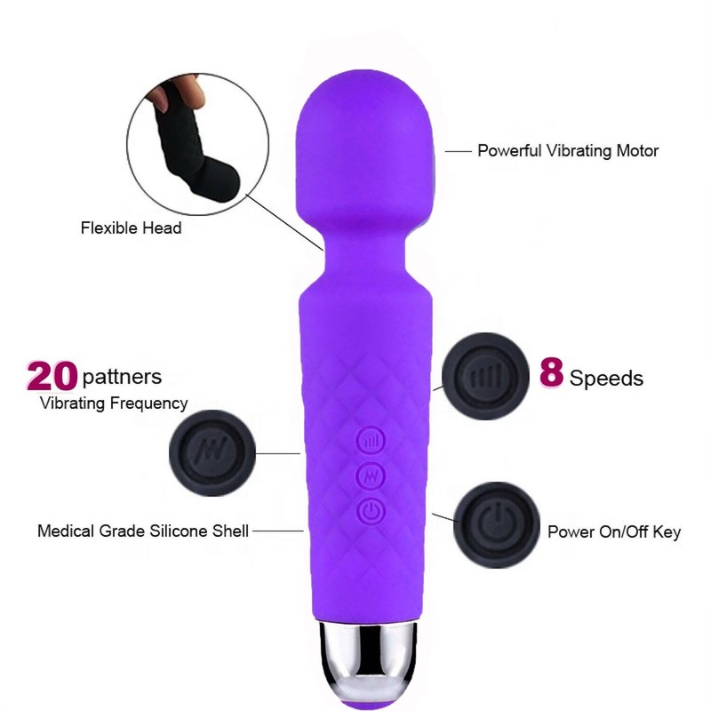 Handheld Massager Vibrating Massage Full Body Therapy 20 Speed USB Rechargeable gallery