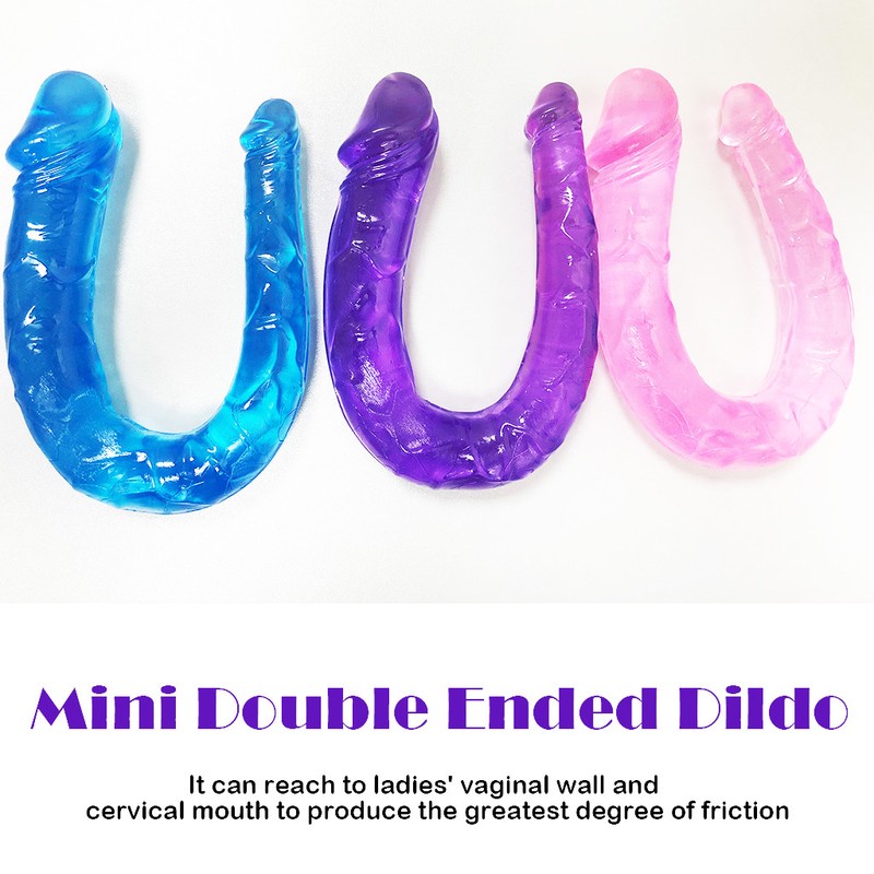 Double Ended Dildo Sex Toys Realistic Penis Anal Plug Jelly Dong Adult Couple gallery