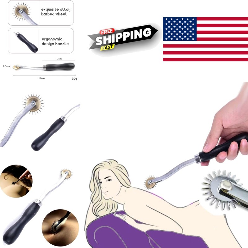 Erotic Stainless Steel Pinwheel BDSM Sex Roller for Sensual Body Stimulation