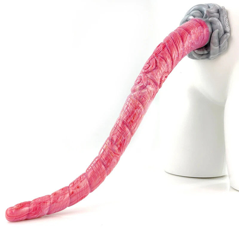 16.9 inch Anal Plug Fantasy Long Dildo Silicone Soft Butt Plug With Suction Cup
