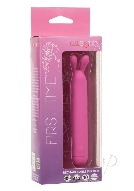 First Time Rechargeable Silicone Flicker Rabbit Vibrator – Pink