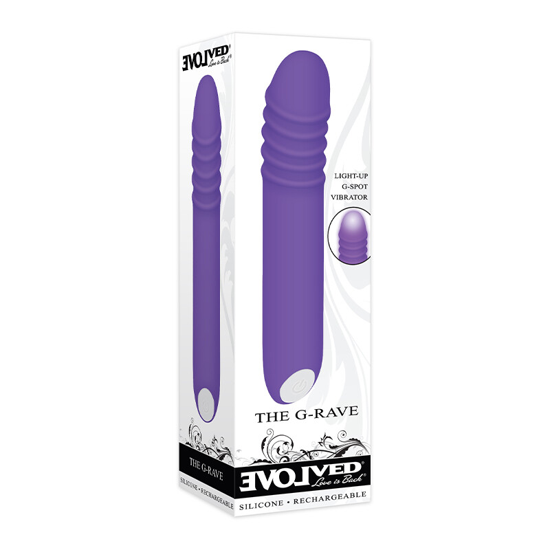 Evolved The G-Rave Light-Up Vibrator G-Spot Stimulation multi-speed Vibe Purple