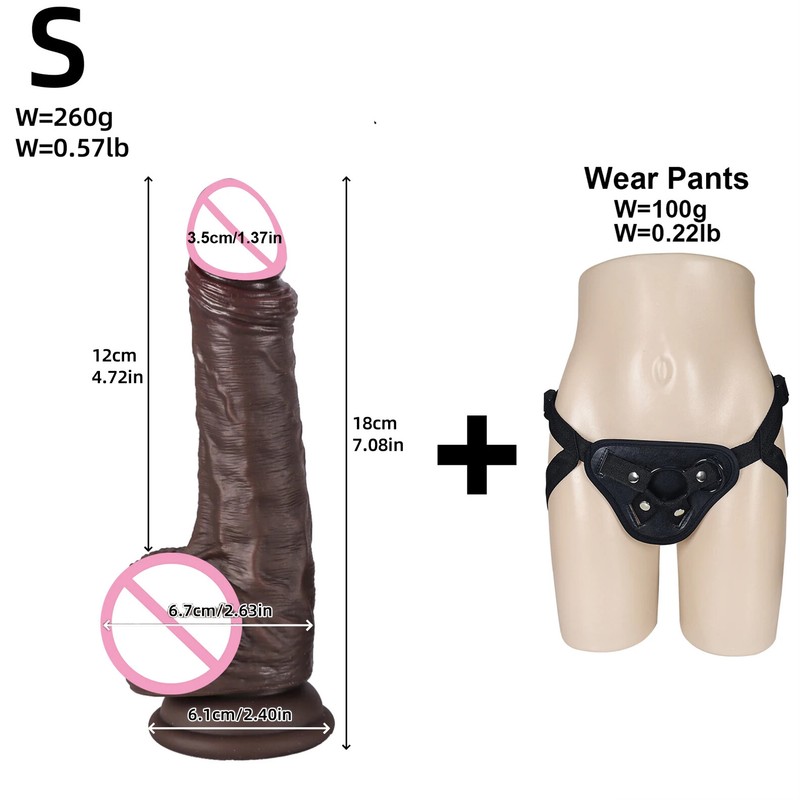 Wearable Dildo Penis G Spot Stimulator Adult Skin Testicles Dildos Pants Sex Toy