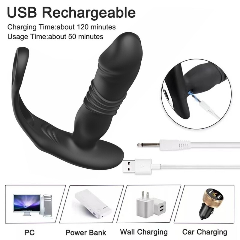 Male Prostate Massager Vibrator Thrusting Anal Butt Plug Dildo Sex Toys for Men gallery