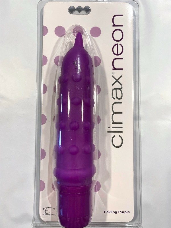 VIBRATOR CLIMAX NEON, TICKLING, TEXTURED, PURPLE -FAST SHIPPING