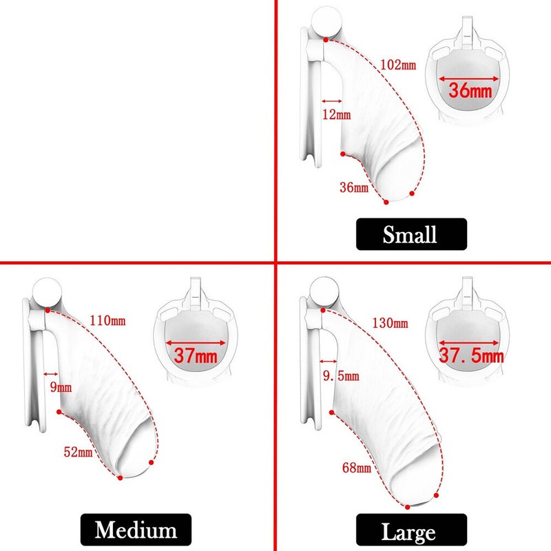 3D Male Chastity Cage Device Realistic Men Lock Belt 3 Rings Padlock Toys SML gallery