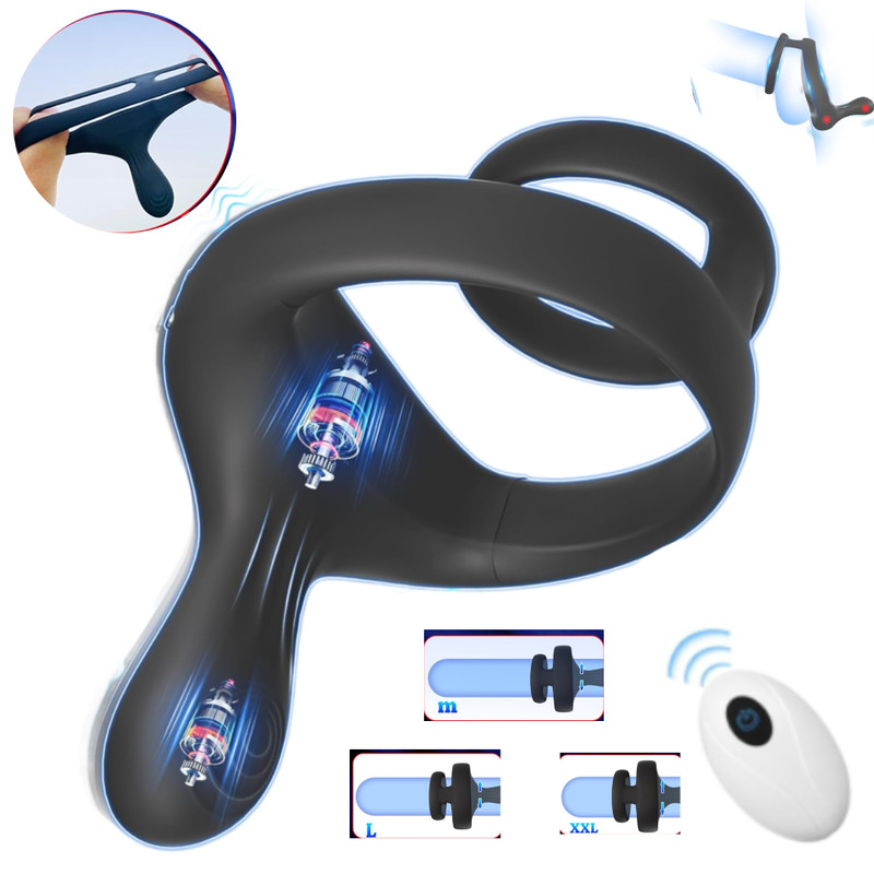 Vibrating Penis Cock Ring Clit G-spot Stimulator Couple Dildo Sex Toys for Men
