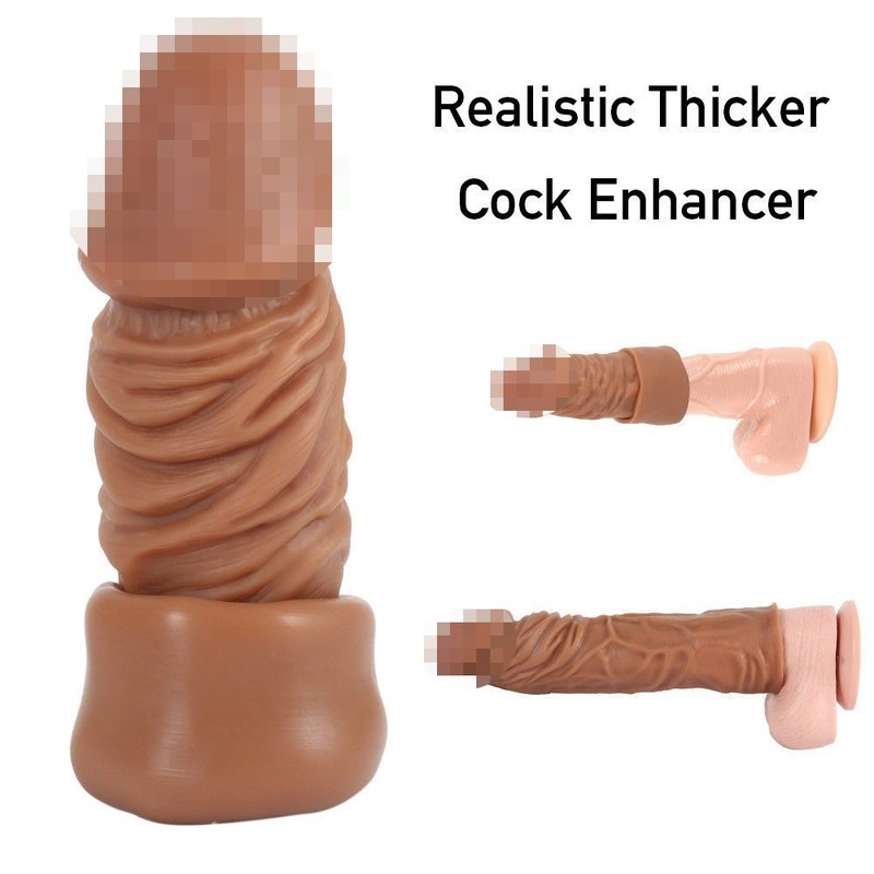 4pcs Men Male Girth Enlarger Enhancer Penis Extension Extender Sheath Sleeve gallery