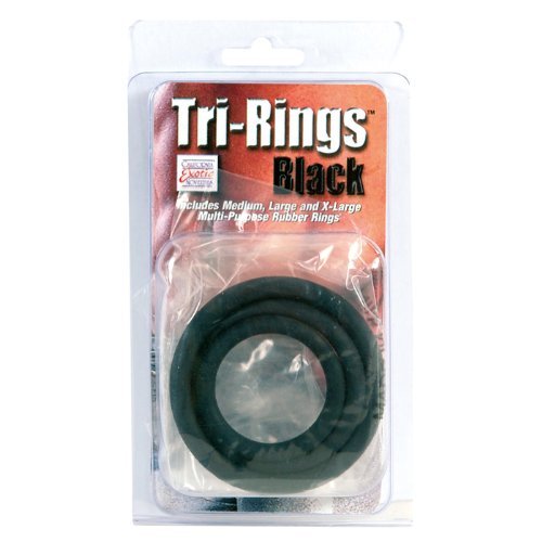 Tri Rings Black Cock Ring Set Black