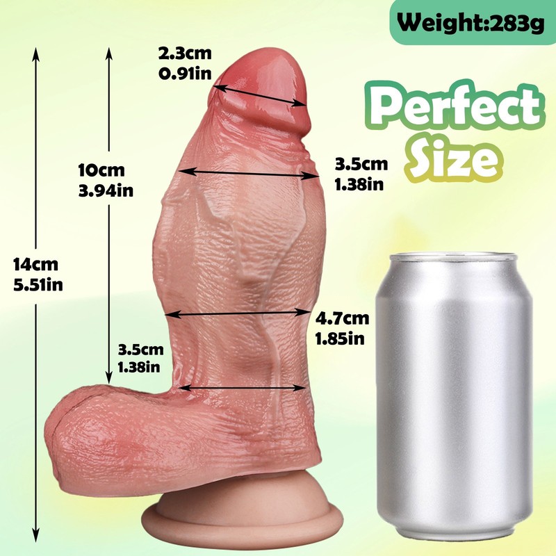 5Inch Realistic Liquid Silicone Dildo Cock Thick Dong Suction Anal Penis Sex Toy