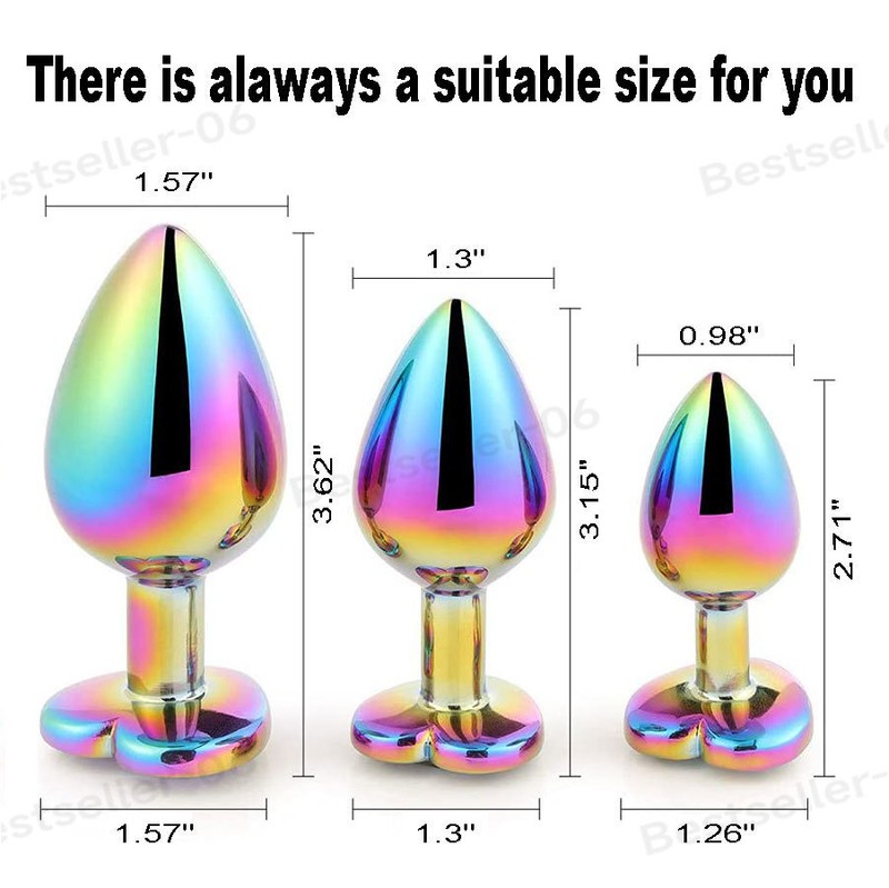 Anal Butt Plug Sex Toys Set Heart-Shaped Jewels Stainless Sex Toys for Women Men gallery