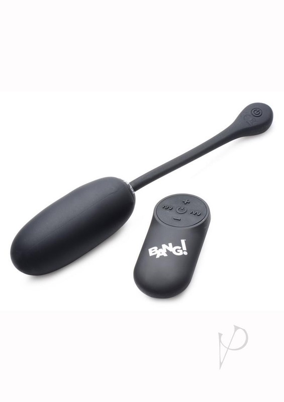 Bang! 28x Plush Silicone Rechargeable Egg with Remote Control - Black gallery