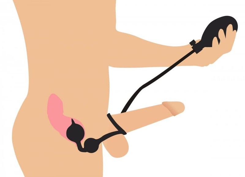 Master Series Devil&rsquo;s Rattle Inflatable Silicone Plug W/Cock & Ball Ring