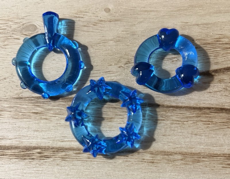 3Pcs Men s Cock Rings – Blue Silicone – Sex Toy