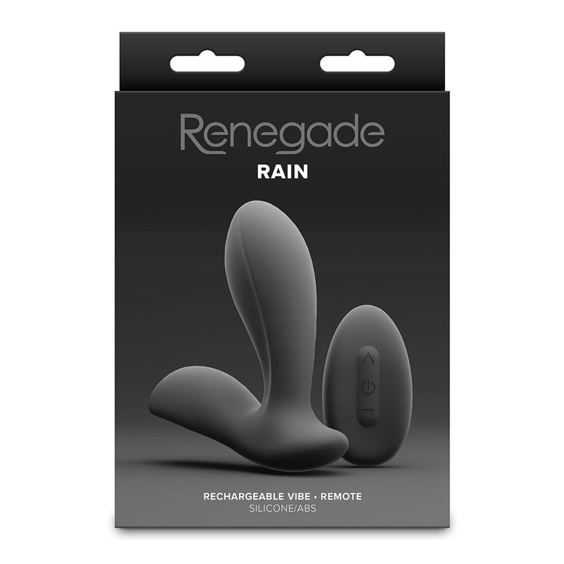 NS Novelties Renegade Rain Black – Rechargeable Anal Prostate Vibe w Remote
