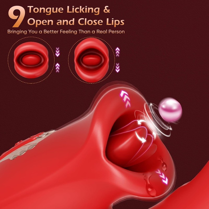 3D Textured Silicone Vibrator with 9 Licking Functions for Enhanced Stimulation gallery