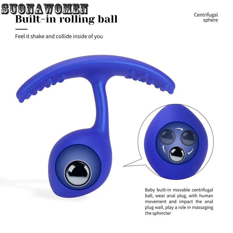 Silicone Anal Plug Blue and Purple Butt Plug Sex Toys For Woman Trainer Adults gallery