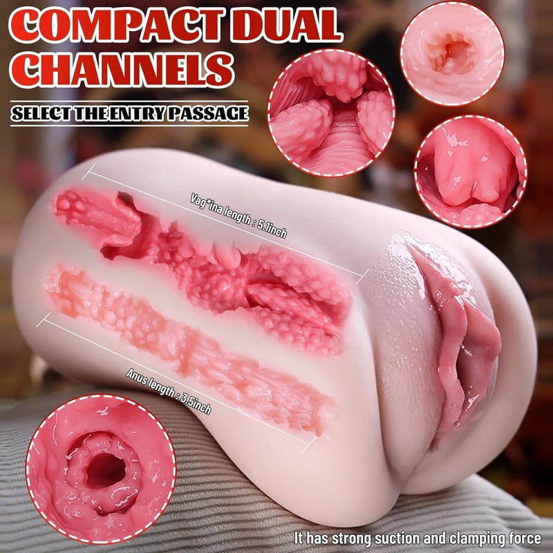 Realistic Male Masturbator Pocket Pussy Sex Toys for Men, 3D Textured Male Sex D gallery