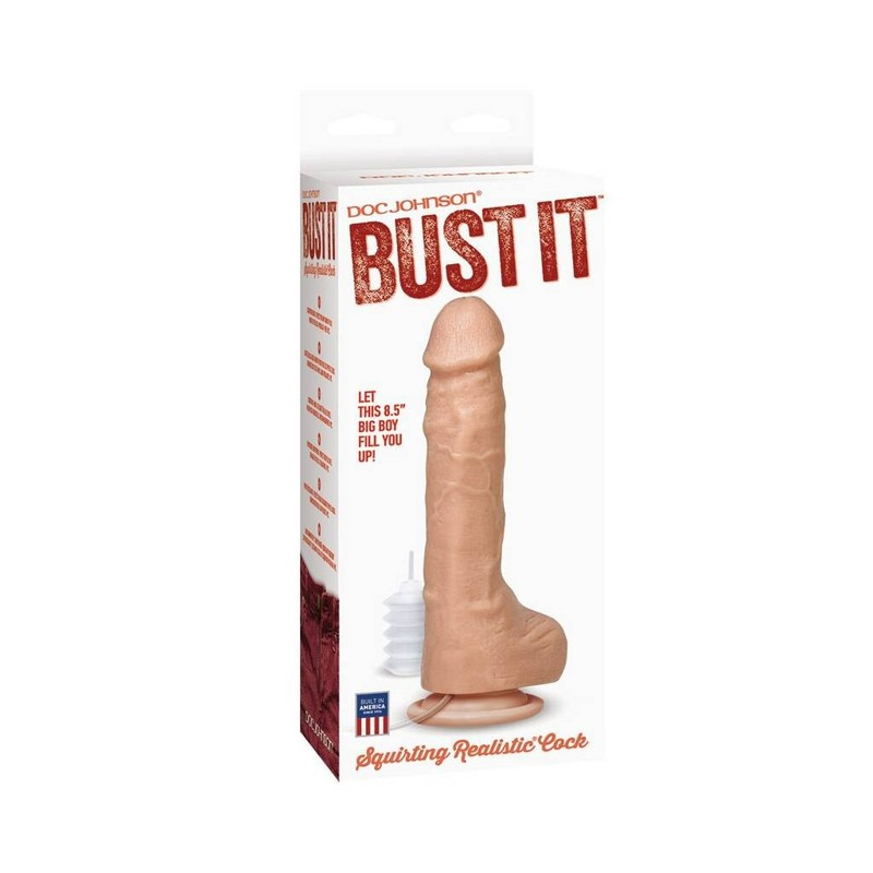 Doc Johnson Bust It Squirting Realistic Cock 8.5&Prime; – Vanilla