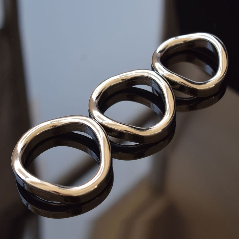 Stainless Steel Penis Ring Curved Cock Glans Ring for Male Ejaculation Delay Toy gallery