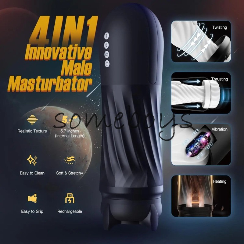 Automatic Male Masturbator with 3 Twisting 5 Thrusting Vibration Heating Stroker gallery