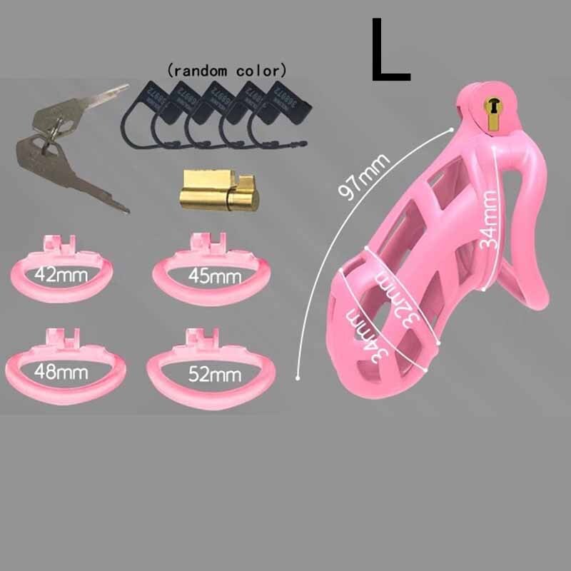 Sissy Pierced snake head Male Chastity Cage Device Bird Anti-escape Lock Chrome gallery