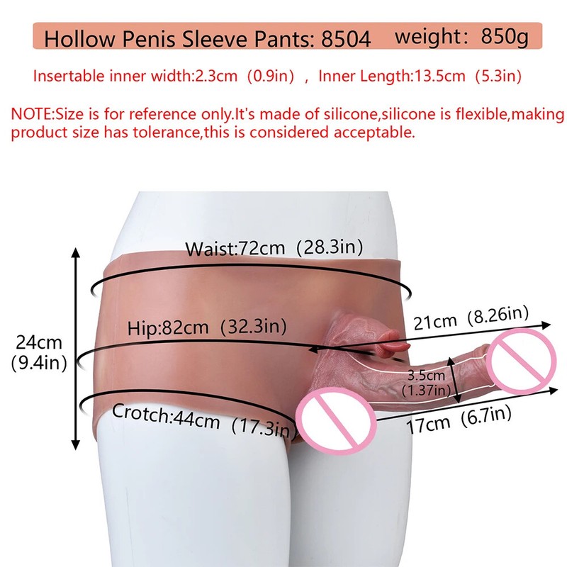 5 Shape Hollow Penis Sleeve Pants Big Dildos Realistic Wearable Dick Panties