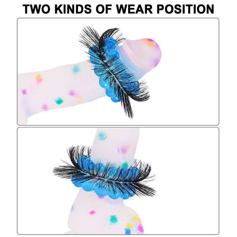 Male Cock Ring Super Stretchy Strong Stay Harder Penis Rings Sex Toy W/Fake Hair gallery
