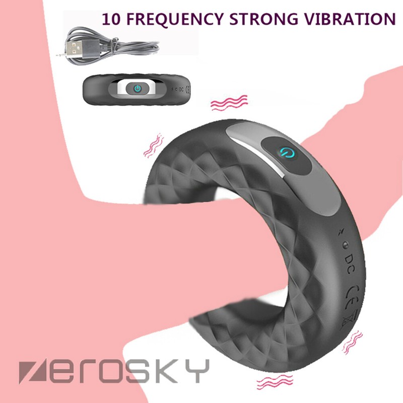 10 Speed Vibrating Clit Stimulator Penis Enhancer Cock Ring Sex-toys for Couples