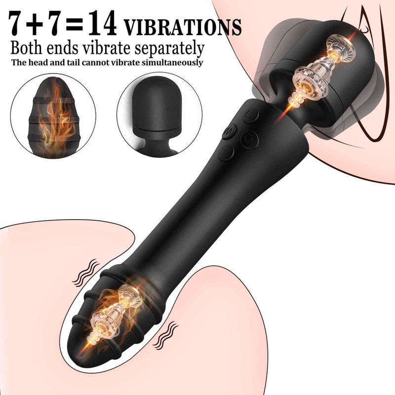 Vibrator Massager Wand Clit Multispeed G-spots Anal Sex Toys Women Dong Heating