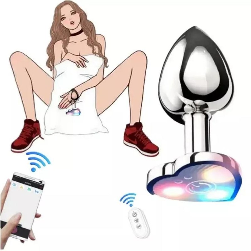 Anal Plug Sex Toys, Vibrating Butt Plug Anal Toy, Heart Light Up Butt Plug