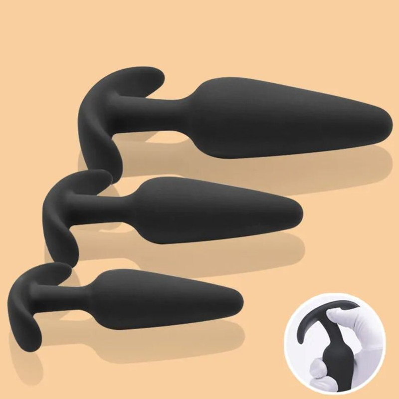 3 PCS Black Silicone Anal Butt Plug Set Trainner Expander Kit G-spot SexToys gallery