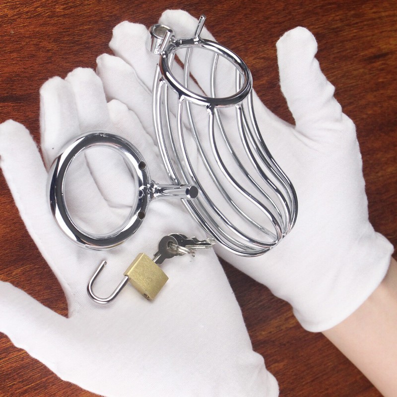 Male Cock Cage Penis Restraint Bondage Stainless Steel Chastity Device Sex Toys