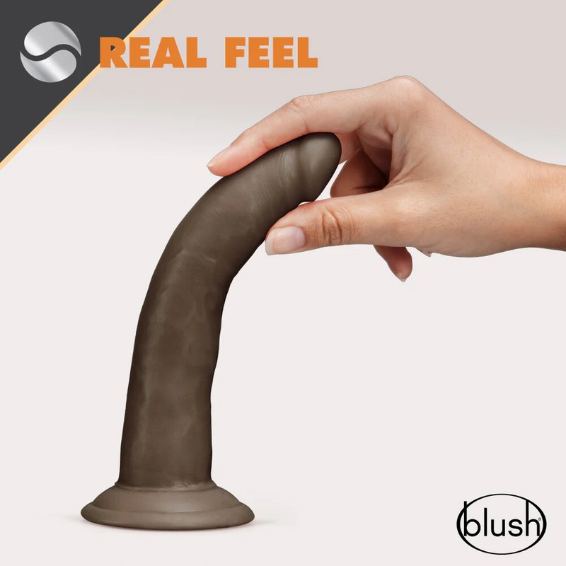 7.5&Prime; Bendable Self Lubricating Black Realistic G-spot Anal Cock Dildo Dong