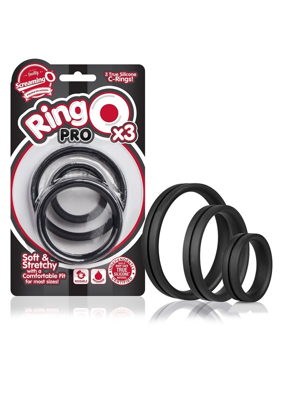 Screaming O RingO Pro x3 L – XL – XXL Black – Penis Cock Enhancer Ring