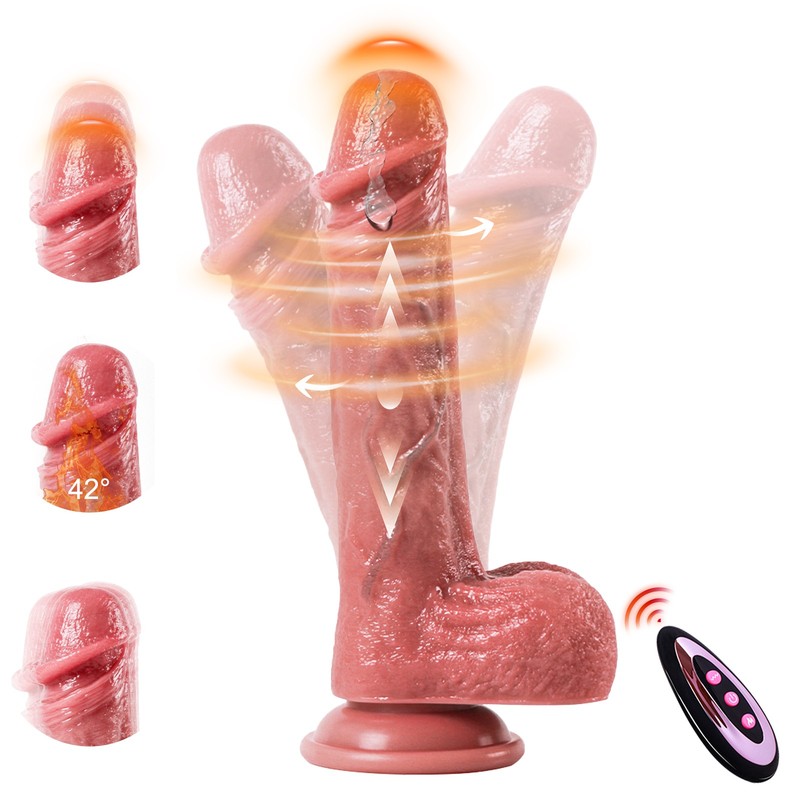 Heated Thrusting Vibrator with 9 Modes & Remote Control – Suction Base