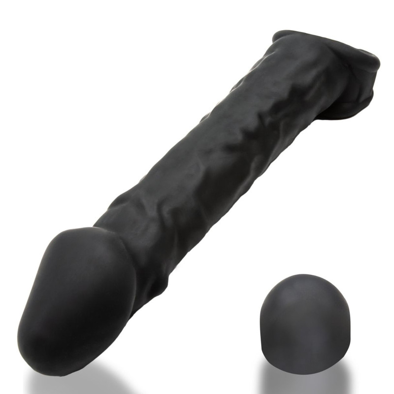 Slim Ribbed Smooth Cocksheath Realistic Male Penis Extender Enlarger Prolong Sex