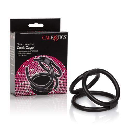 Quick Release Cock Cage Ball Strap BLACK – Triple Helix Penis Erection Enhancer