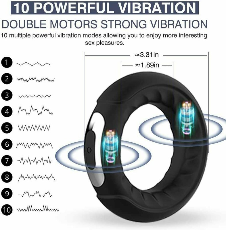 Vibrating Cock Penis Ring Erection Enhancer Rechargeable Couple Sex Toys For Men gallery