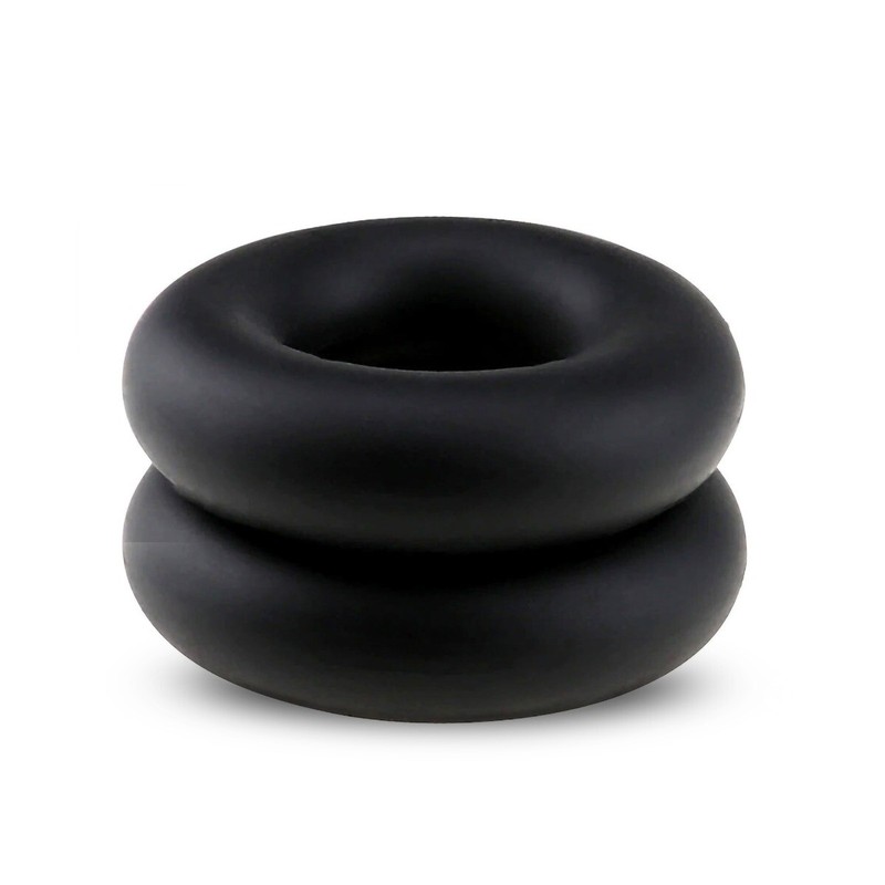 2X Silicone Donut Cock and Balls Penis Ring Prolong Delay Sex Toys for Men