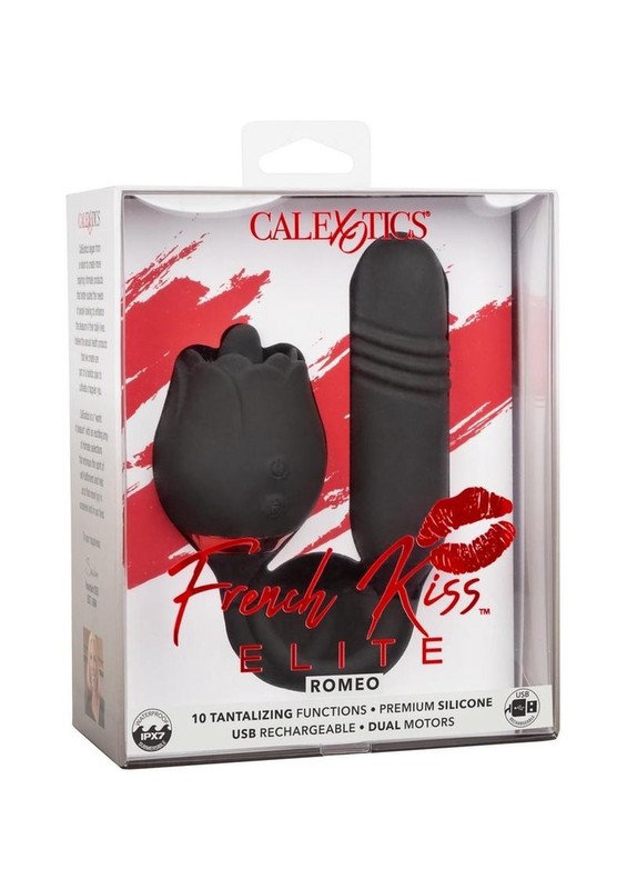 French Kiss Elite Romeo Rechargeable Vibrator with Clitoral Stimulator