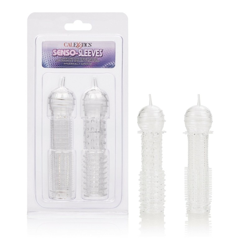 Silicone Senso Sleeve 2Pk Clear – Cock Extension Enhancer Penis Sleeve
