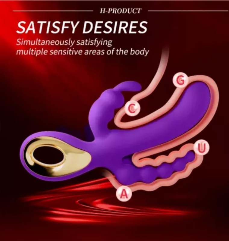 Dildo Massager Clit Anal Butt Plug Rabbit Vibrator Sex Toys for Women Adult