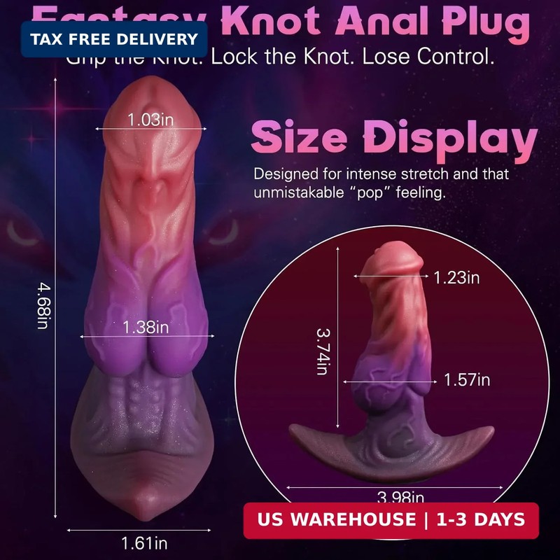 4.68'' Realistic Dildo Butt Plug, Silicone Knot Fantasy Stretching Dildo gallery