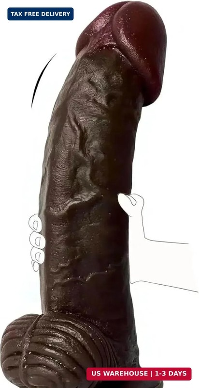 12.5&Prime; Huge Thick Big Black Dildo – 8&Prime; Girthy XXL Large BBC Dildos with Suction C