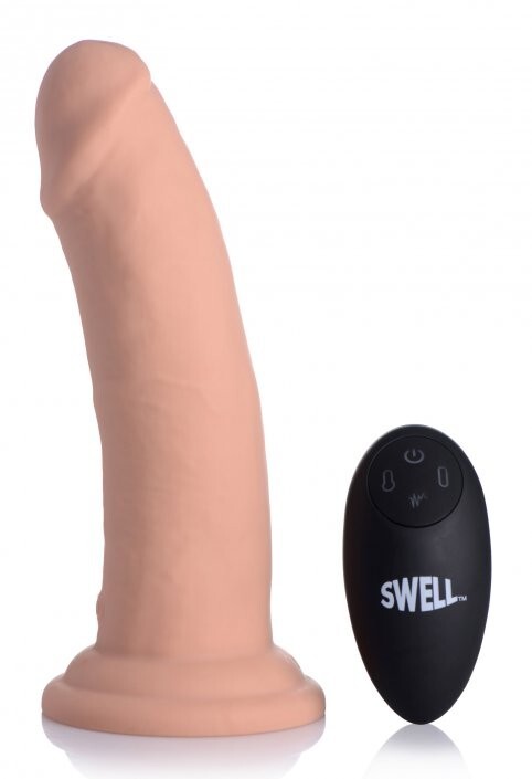 7X Inflatable and Vibrating Remote Control Silicone Dildo - 7 Inch gallery