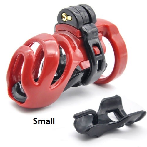 USA Seller, Red Resin Male Chastity Cage, Small – Includes 4 Rings, Fast Ship!
