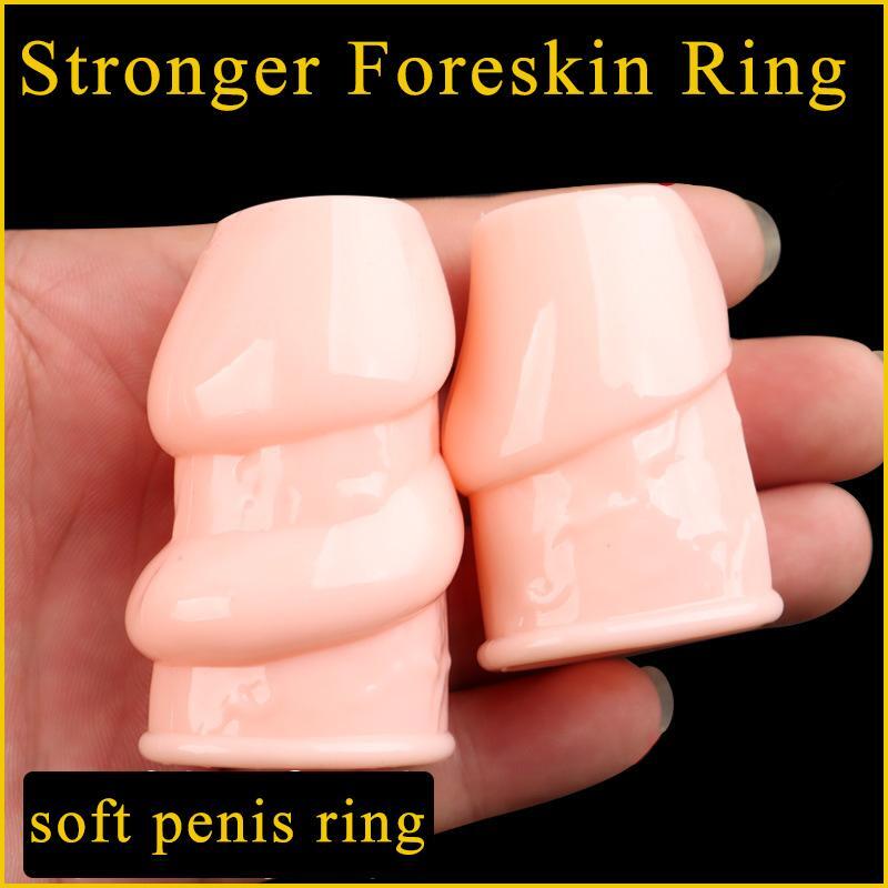Foreskin Glans Sleeve Penis Erection Enlarger Cock Ring Enhancer Condom Reusable gallery