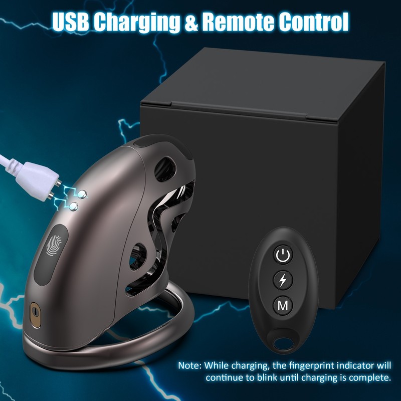 Remote Electric Sensation Male Penis Chastity Cage Lock Device Virginity Device gallery