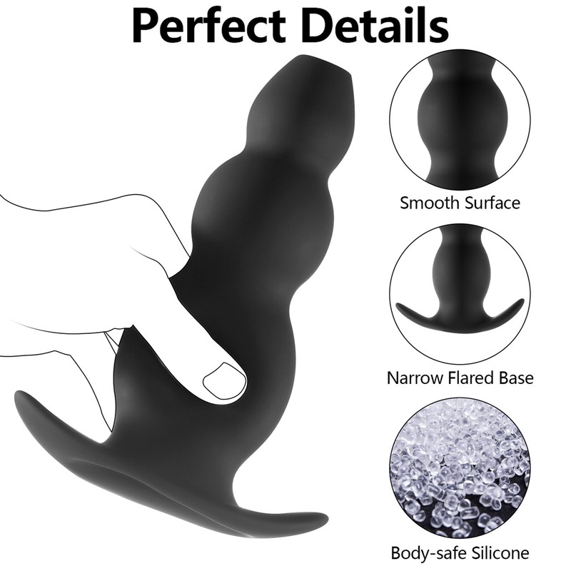 7.67'' Hollow Silicone Anal Butt Plug Dildo Prostate Massager Sex Toys Men Women gallery